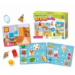 Игра на липучках " Русский стиль " Изучаем фигуры состав: 6 игровых полей, 22 элемента, липучки, правила игры, картонная упаковка 25*18,5*2,5см