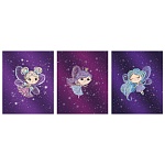 Обложка для тетрадей " Феникс " ПВХ 346*215мм 70мкм Феечки, голографический рисунок, вкладыш с тремя наклейками для персонализации, ассорти, 3шт, пакет