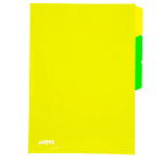 Папка-уголок " deVente " А4 Monochrome, желто-зеленая, 3 отделения, пластик 0,18мм, глянцевая, полупрозрачная, индивидуальная маркировка