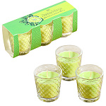 Набор ароматизированных свечей в стакане " РСМ " Лайм-мята, 55*40мм, время горения 10часов, 3шт, в картонной упаковке