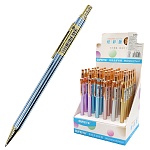 Карандаш механический " KWELT " 0,5мм непрозрачный пластиковый корпус, 3 дизайна, металлический наконечник, 3 цвета корпуса, с металлическим клипом, шоубокс