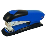 Степлер №24/6, 26/6 на 20л " Attomex " 80скоб №24/6, 100скоб №26/6, металлический, антистеплер, пластиковая вставка, глубина закладки 55мм, металлический механизм подачи скоб, сине-черный, картонная упаковка