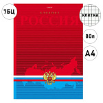 Бизнес-блокнот БОЛЬШОЙ ФОРМАТ А4 7БЦ 80л " Hatber " Россия, клетка, обложка - ламинированный картон, сшивка, выборочный лак, 5 цветов