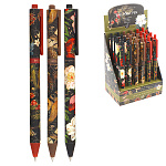 Ручка шариковая автоматическая " Bruno Visconti " Flora. Black Night, синяя 0,5мм, толщина письма 0,38мм, пластиковый корпус, покрытие soft-touch, цвет корпуса - ассорти multicolor, пластиковый клип, картонный дисплей