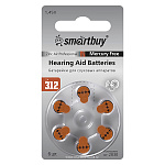 Батарейка для слуховых аппаратов " Smartbuy " A312-6B, 1,45V, воздушно-цинковая