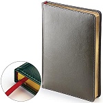 Ежедневник недатированный А5+ 145*205мм искусственная кожа " Альт " 136л Sidney Nebraska Серый, поролон, линия, белый офсет 70г/м2, печать в 2 краски, ляссе, золотой срез, подходит под горячее тиснение, фольгу