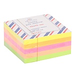 Блок самоклеящийся (стикеры) 76*76мм 400л, неон, 5 цветов, ассорти " Attomex "