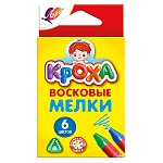 Мелки восковые " Луч " Кроха 6цв трехгранные с заточкой
