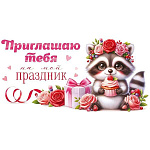 Приглашение " Открытая планета " 065 Приглашаю тебя на мой праздник!, 126*64мм, без отделки, текст