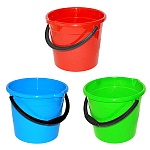 Ведро " Милих " 10л пластмассовое, с пластиковой ручкой, с носиком, ассорти (без возможности выбора цвета), без крышки