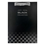 Планшет " deVente " А4 Total black, черный с дизайном, вертикальный, с верхним зажимом, матовый ламинированный картон 2 мм, индивидуальная упаковка