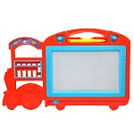 Доска " KWELT " Волшебный экран 33*22см Паровоз в наборе: ручка для экрана, 2 штампика, счёты, ассорти (без возможности выбора цвета), пакет, европодвес