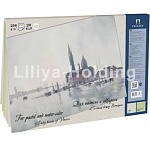 Планшет для акварели и пастели " Лилия Холдинг " А4 20л Соленый ветер, рисовальная бумага цветная, плотность - 200г/м2, (10 листов серого цвета и 10 листов оливкового цвета)