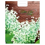 Пакет ПЭ " Миленд " с вырубной ручкой ПВД, 38*47см 60мкм Ландыш