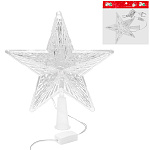 Верхушка на елку " Миленд " ЧЗ с LED подсветкой- Белая звезда, 19*19см, разноцветный свет, 1 режим, 220В