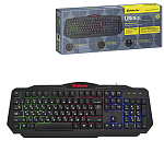 Клавиатура " Defender " Ultra HB-330L, черная, мембранная, RGB подсветка, проводное подключение USB, 1,5м