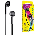 Наушники " Hoco " M55 Memory sound черные, вкладыши, проводные, микрофон, кнопка ответа, регулятор громкости, jack 3,5мм, длина - 1,2м
