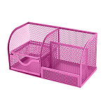 Подставка " KWELT " 4 отделения, 20*10*9,5см, металлическая, сетчатая, розовая