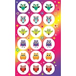 Наклейки-похвала " Мир открыток " 0-11 А6 Разноцветные совы, без отделки