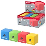 Точилка " Erich Krause " S-Cube ассорти, с контейнером