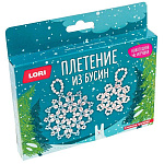 Плетение из бусин Новогоднее " Lori " Снежное кружево в наборе: акриловые бусины, леска, инструкция, картонная упаковка, европодвес