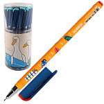 Ручка шариковая " Lorex " Kids surf duck slim soft синяя 0,5мм, толщина письма 0,25мм, игольчатый пишущий узел, чернила на масляной основе, металлический наконечник, покрытие soft-touch, цветной корпус, пластиковый тубус, ассорти