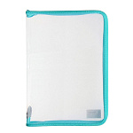 Папка " Пчелка " А4-01 (325*230*25мм) молния вокруг, бесцветная, мятная окантовка, пластик