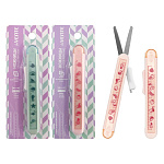 Ножницы " deVente " Compact Design 15,4см металлические, складные, футляр с линейкой, ассорти 2цв, картонная упаковка, европодвес