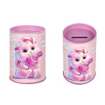 Копилка-подставка металлическая " Феникс " Розовый зайка d=7,5см, h=10,4см, пакет