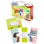 Игра развивающая 3+ " Рыжий кот " Bright Kids. Веселая неразбериха. Домашние любимцы, состав: 30 элементов, инструкция, картонная упаковка 15,5*12*3,5см