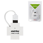 USB-хаб " Smartbuy " 6900, белый, 4 порта, USB2.0