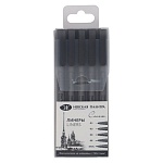 Набор капиллярных ручек (линеров) " Сонет " 5шт черные, пигментные