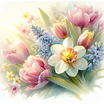 Салфетки бумажные 3-слойные " Pero " Prestige Весенний мотив 20шт, 100% целлюлоза, 33*33см