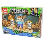 Конструктор " Мой мир " 97 деталей, ассорти, 4 дизайна (без возможности выбора дизайна), пластиковый, инструкция, картонная упаковка 24*18*5см