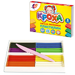 Пластилин " Луч " Кроха 8цв 132г восковой, мягкий, со стеком, картонная упаковка