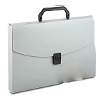 Портфель " Бюрократ " А4 1 отделение серый, пластик 0,7мм