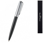 Ручка подарочная шариковая автоматическая " Bruno Visconti " Napoli синяя 1,0мм, толщина письма 0,7мм, поворотный механизм, металлический корпус, покрытие glossy pro, цвет корпуса черный/серебряный, металлический клип, картонная упаковка