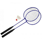 Набор для бадминтона " Рыжий кот " 2 ракетки металлические, длинная ручка, 1 волан, в сетке