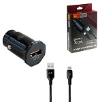 Блок питания автомобильный " FaisON " A-20 Edge черное, 3,0А, QC3.0, PD3.0, USB, пластик (кабель в комплект не входит)