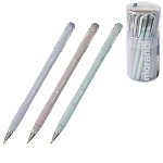 Ручка шариковая " Bruno Visconti " EasyWrite Morandi, синяя 0,5мм, толщина письма 0,4мм, пластиковый корпус, покрытие soft-touch, цвет корпуса - ассорти, резиновый держатель, металлизированный наконечник, колпачок с клипом, сменный стержень, пластиковый т