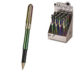 Ручка шариковая " Bruno Visconti " Monaco. Pearl, синяя 0,5мм, толщина письма 0,4мм, корпус пластик, металл, покрытие glossy pro, цвет корпуса - изумрудный хамелеон, пигментные чернила, колпачок с клипом, сменный стержень, картонный дисплей