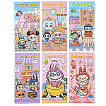 Альбом с наклейками " Mazari " Лабубу, 75*145мм, 6 дизайнов, 6 листов с наклейками, пакет