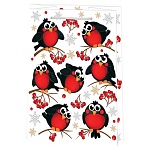 Пакет Новогодний бумажный " Мир открыток " 18*22,7*10см Снегири, ламинированный