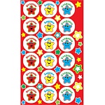 Наклейки-похвала " Мир открыток " 0-11 А6 Звездочки- Отлично, хорошо, старайся, фон- красный, без отделки