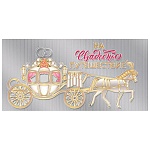 Конверт для денег " Мир поздравлений " 445 Свадьба- На свадебное путешествие! Лошадь с каретой, 168*84мм, дизайнерская бумага, фольга, текст