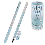 Ручка шариковая " Bruno Visconti " MagicWrite.Meow, синяя 0,5мм, толщина письма 0,38мм, пластиковый корпус, покрытие soft-touch, цвета корпуса - голубой с рисунком, резиновый держатель, металлический наконечник, сменный стержень, колпачок с клипом, пласти
