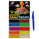 Пластилин " Луч " Фантазия 10цв 150г восковой, мягкий, со стеком, картонная упаковка