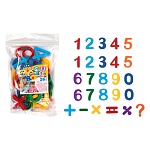 Набор магнитов " deVente " Магнитные цифры, пластиковые, цвет ассорти: красный, оранжевый, желтый, зеленый, голубой, синий, фиолетовый, в наборе 26 цифр и знаков, блистер, европодвес
