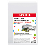 Пленка для ламинирования " deVente " А3 0,08мм, матовая, 100л, 303*426мм