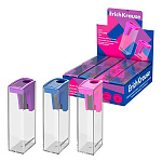 Точилка " Erich Krause " City, Vivid, ассорти,пластиковая, одно отверстие, c контейнером, в дисплее